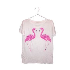 Promesa Flamingo Shirt size small keyhole neck